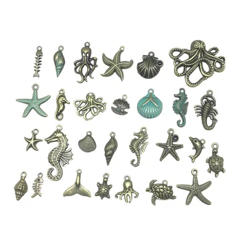56pcs Conch Náušnice Zmiešané Hladké Morský Živočích Kovové Prívesky Charms DIY Náhrdelník Náramok Šperky Tvorby a