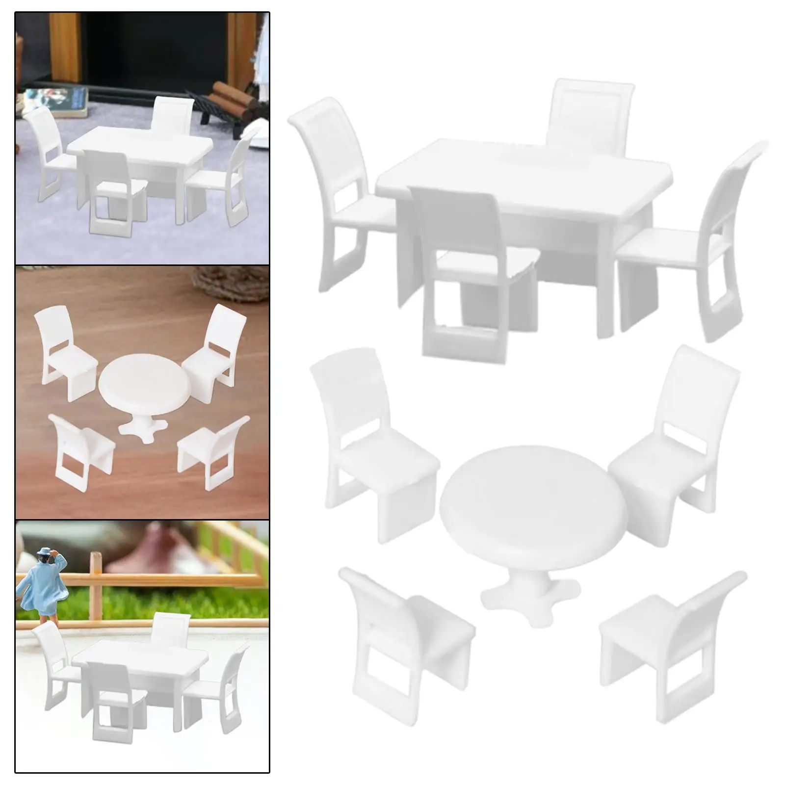 1: 50 jedálenský Stôl a Stoličky Nastaviť Budovy Model Súpravy Diorama Rozloženie na Piesku Tabuľka Micro Krajiny Rozloženie Diorama Príslušenstvo