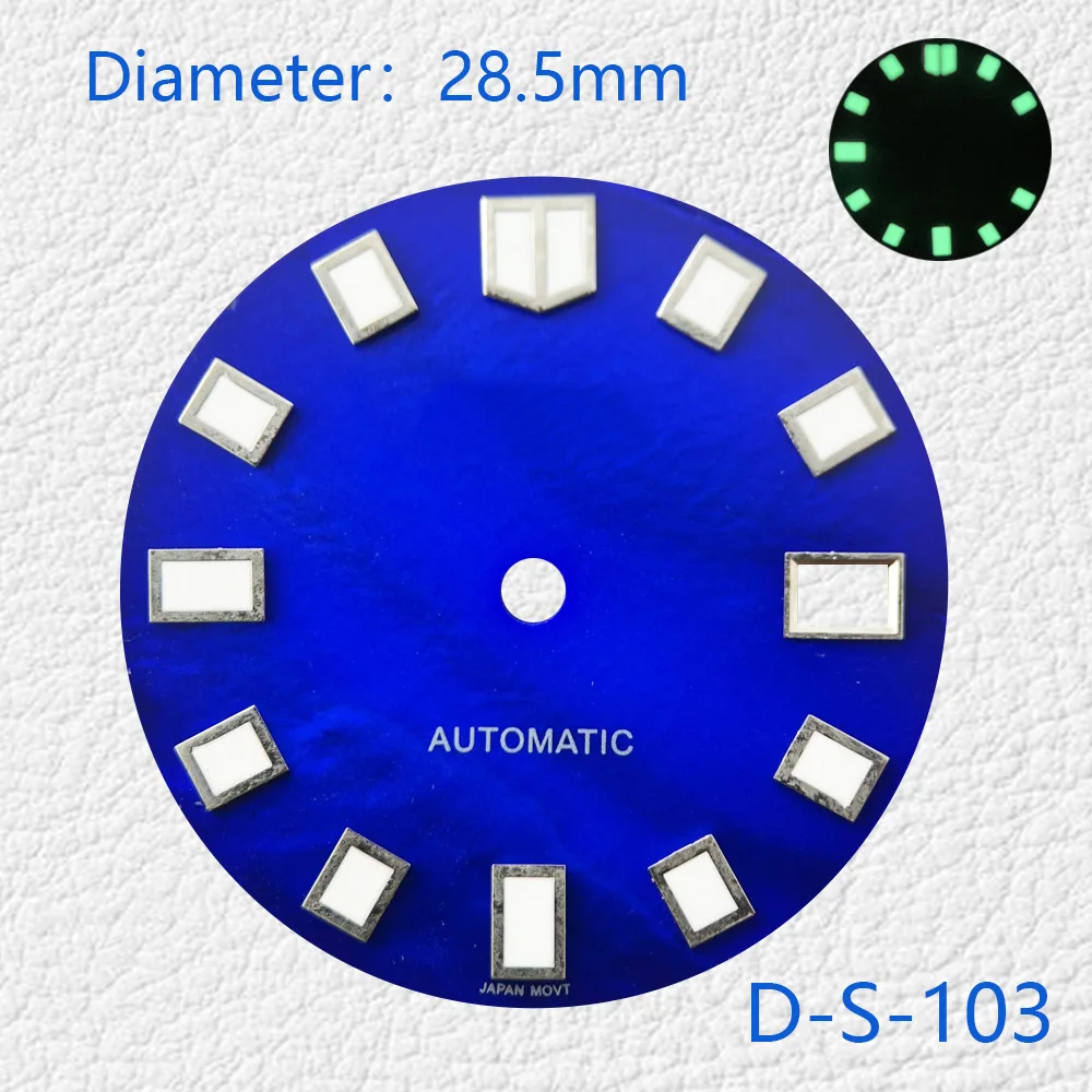 28.5 mm dial zmenené svetelné dial prispôsobené NH35 pohyb Vlastné logo dial Sledovať príslušenstvo SBDX019 SLA017 dial
