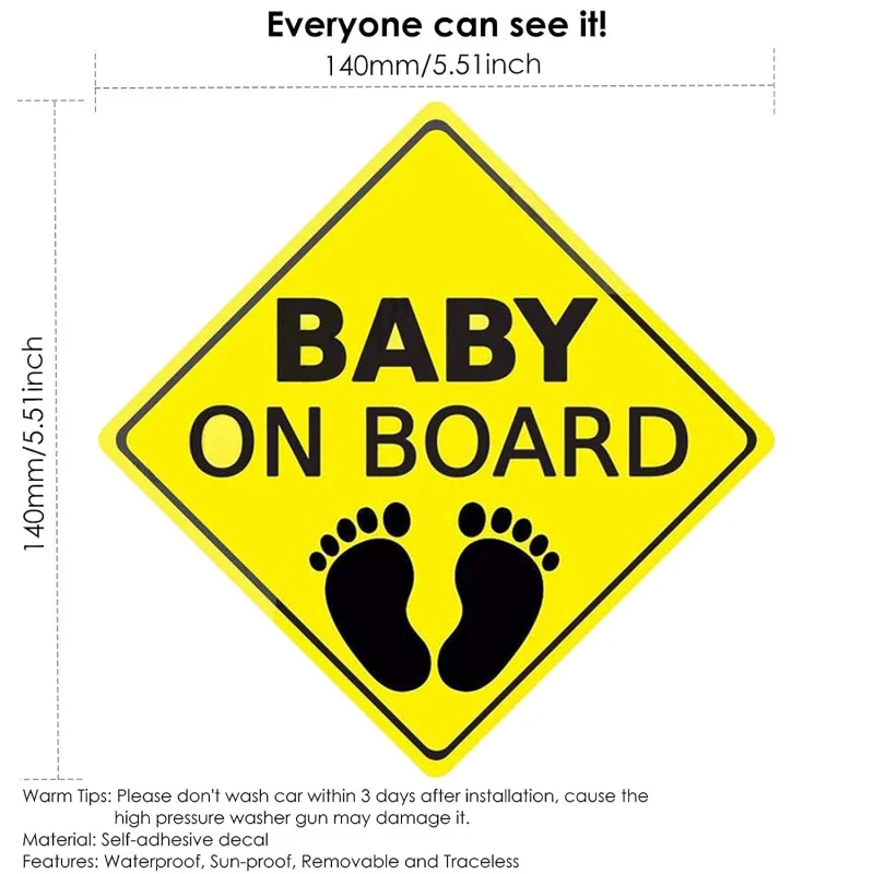 Baby NA Palube Nálepky, Auto Nálepky Bezpečnostné Značky Samolepiace Jednoduchá Inštalácia Nepremokavé 2ks (Štýl B)