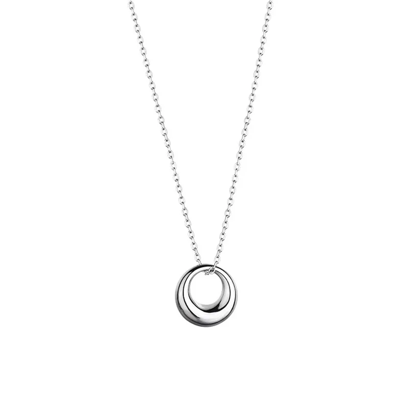 Mincový Striebro Geometrické Kruhu Náhrdelník pre Ženy je Minimalistický Clavicle Reťazca, Svetlo Luxus a Malé Dizajn Zmysel Nový Štýl