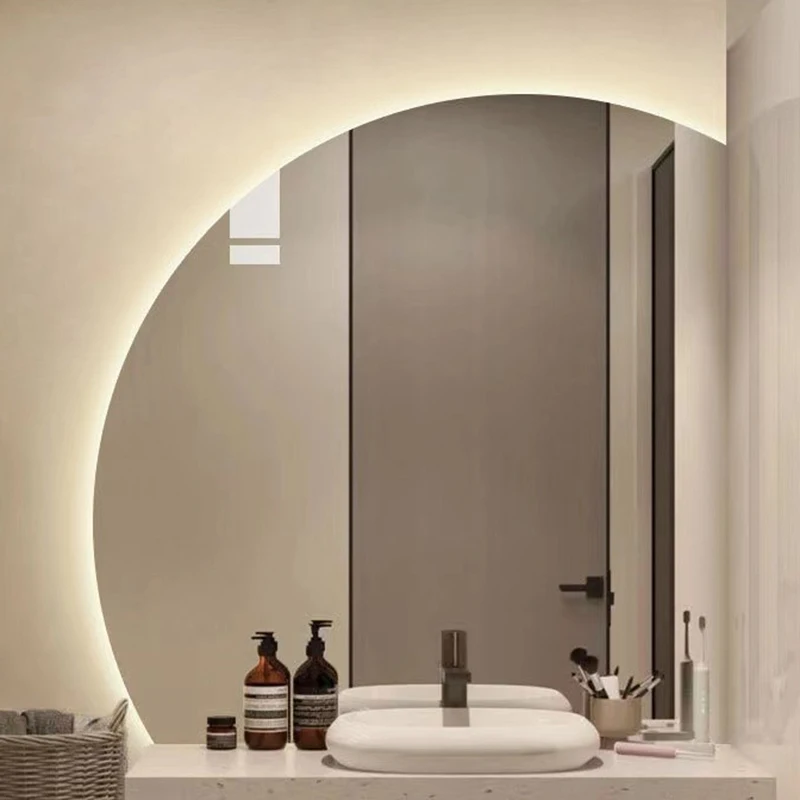 Nepravidelný Make-Up Kúpeľňa Zrkadlo Led Svetlo Sklo Smart Obliekanie Kúpeľňa Zrkadlo Estetické Luminated Porovnanie Domova