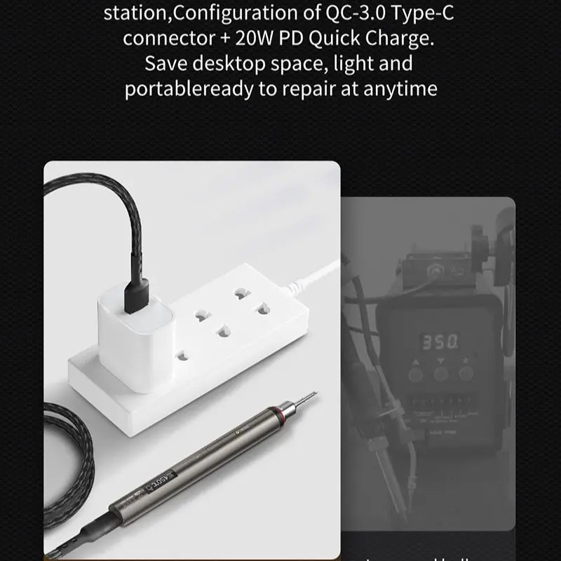 Qianli Mega-nápad Mini Rýchle Nabíjanie Nano Elektrickú Žehličku Prenosné Rýchle nahrievanie USB Spájky, Železo Set BGA Opravy Nástrojov 20W LED displej