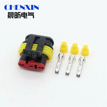 5sets 3 pin tyco amp auto nepremokavé drôt postroj samica konektor elektrický kábel zapojte 282087-1