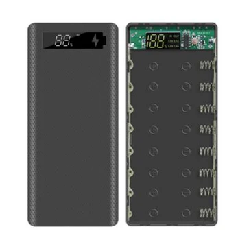 5V Dual USB 8X18650 Power Bank Prípade Digitálny Displej Mobilného Telefónu Nabíjačku Držiteľ-Black
