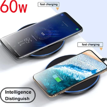60W Qi Bezdrôtovú Nabíjačku Na Moto Z4 Rýchle Nabíjanie Pad Pre iPhone SE 2020 8 8plus X XS Max XR 11 11pro 12 mini 12pro 12 Pro max