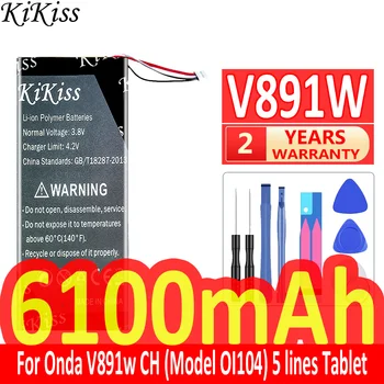 6100mAh KiKiss výkonnú Batériu V891W Pre Onda V891w CH (Model OI104) 5 riadkov Tablet Batérie