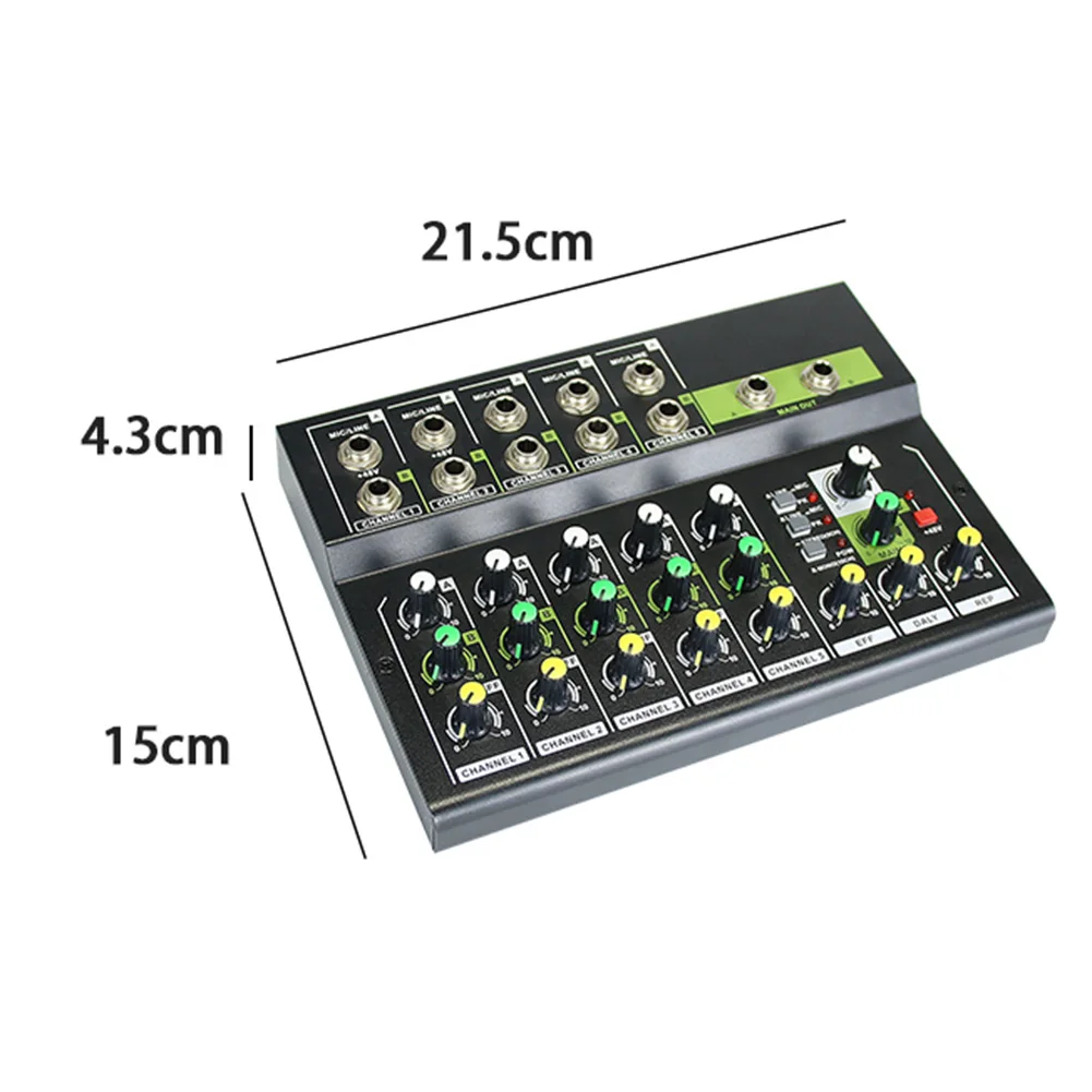 10 Kanálové Digitálne Mini Audio Mixer Stereo Mic/Line Mixing Console Nízka Hlučnosť Vstavané 48V Napájanie pre Nahrávanie DJ Live Vysielanie