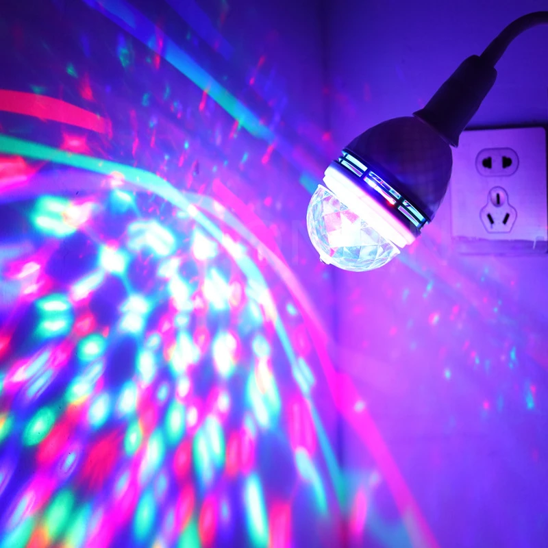 E27 LED RGB Lampa 9W Žiarovka 6W Magic Color Projektor Automatické Otáčanie Fázy Svetla AC85-265V 220V 110V Pre Dovolenku Strany Bar KTV Disco