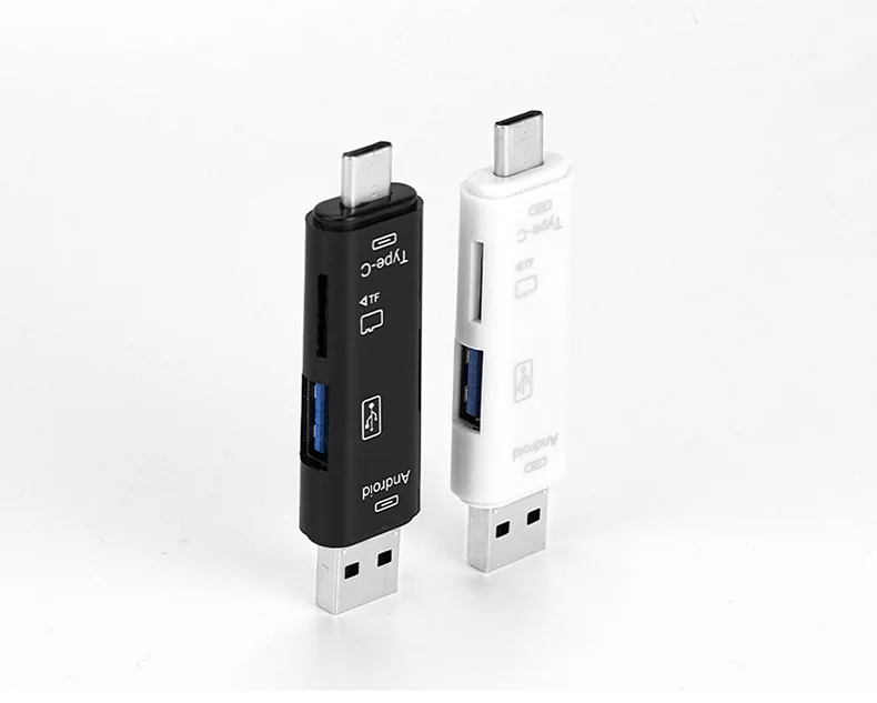 Micro USB Typu C, USB TF Card Reader OTG Hub Adaptér Pre Samsung Xiao MacBook