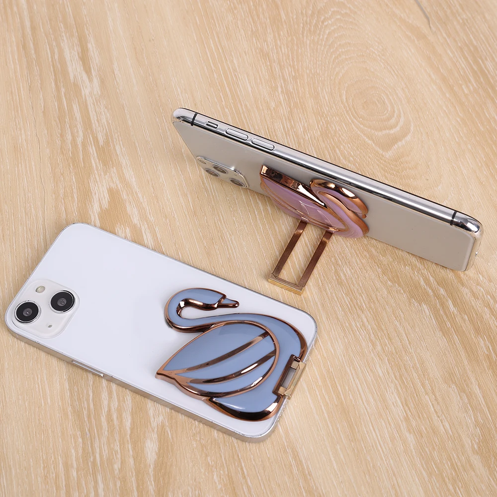 Skladacia 3D Swan Prst Držiak na Mobilný Telefón Stojan Univerzálny Mobilný Telefón Stolový Stojan Pre iPhone Samsung Xiao Redmi Držiteľov