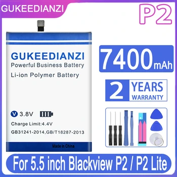 7400mAh GUKEEDIANZI Náhradné Batérie Pre 5.5 Palcový Pre Blackview P2/P2 Lite/P2Lite kontakty batérie + Bezplatné Nástroje