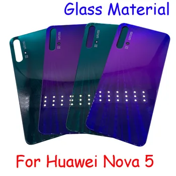 AAAA Kvality 10PCS Pre Huawei Nova 5 Zadný Kryt Batérie S Objektív Fotoaparátu Prípade Bývanie Náhradné Diely