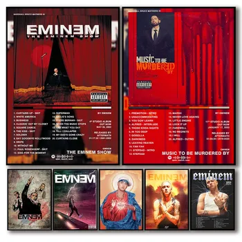 Americká Pop, rap Music Album The Eminem Show Plagát Estetické Rapper Eminem Hip Hop Plátno na Maľovanie na Stenu Umenie Domov Bar Izba Dekor