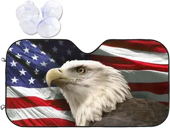 Americká Vlajka Eagle Pozeral Predné Sklo slnečník Auto Slnečník pre Auto Truck SUV Blokuje UV Žiarenie Slnečná Clona Protector