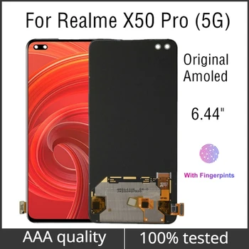 Amoled LCD Na Realme X50 Pro 5G LCD Displej Dotykový Displej Digitalizátorom. Montáž Na Realme X50Pro RMX2075 RMX2071 RMX2076 LCD