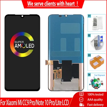AMOLED Pre Xiao Mi Poznámka 10 LCD Displej Digitalizátorom. Montáž Náhrada Za Xiao Mi CC9 Pro Displej Mi Poznámka 10 Pro LCD Displej