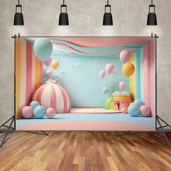 Balóny, Party Pozadia Fotografie Candy Farby Interiéru Mraky Prispôsobené Deťom, Photobooth Foto Pozadie Studio Rekvizity