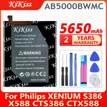 Batérie Náhradné AB5000BWMC Batérie Philips XENIUM S386 X588 CTS386 CTX588 Chytrý Mobilný Telefón Batterie Bateria Batterij