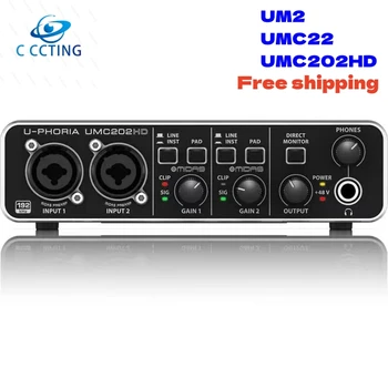BEHRINGER UMC22/ UM2/UMC202HD Mikrofón, Zosilňovač live nahrávanie Externá zvuková karta, USB Audio interface