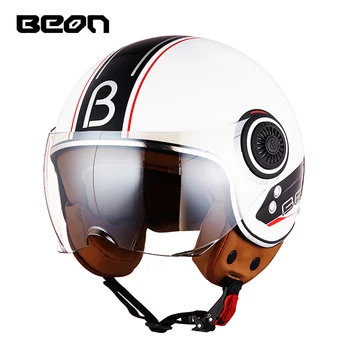 BEON Retro 3/4 Otvorenie Tvár Motocyklové Prilby DOT Schválené Chopper Ročník Capacete De Moto Muži Ženy Skúter Motorke casco ECE