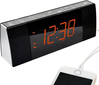 Budíky Rádio s Bluetooth, FM Rádio Duálny Alarm s Spánok USB Nabíjania Automatický a Manuálny Stmievač Hodiny na Posteli
