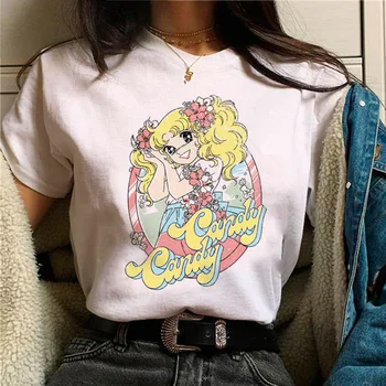 candy candy top ženy zábavné dizajnér tričko dievča anime y2k grafické oblečenie