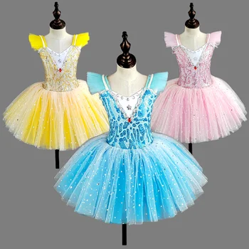 Detské baletné sukne dievčatá dance sukňa detské program kolektívnym výkonom kostýmy tanečné predstavenie kostýmy
