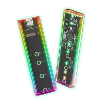 Disk Krytu M. 2 RGB Farebné Zmeny Externý Pevný Disk Krytu LED Posuvný Kryt Dizajn Prenosných Podporuje B Tlačidlo M Kľúč Disky