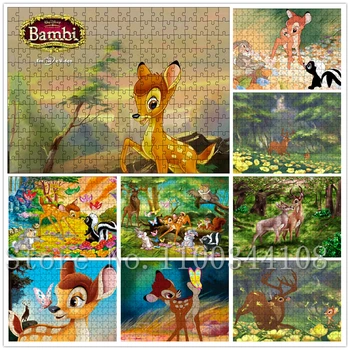 Disney Bambi Jeleň Cartoon Skladačka Puzzle Tvorivé Deti Raného Vzdelávania Hračky Anime Papier Hádanky Narodeninám