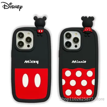 Disney Mickey Minnie Mouse Telefón puzdro Pre iPhone 11 12 13 iPhone 14 Pro Max Karikatúra Roztomilý Silikónový Anti-jeseň Ochranný Kryt
