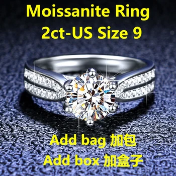 DJMAX 2ct Moissanite Krúžok Moissanite Diamantový Prsteň pre Ženy, pre Prispôsobené