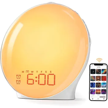 DUTRIEUX-Sunrise Budík, Smart Wake-up Light Kompatibilný so Alexa, Snooze Funkcia pre Ťažké Podvaly, Dospelí&Kids