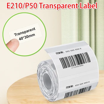 E210 P50 Phomemo M110 Transparentné White Label Nálepka pre E210 P50 Phomemo M110 Tepelná Tlačiareň štítkov DIY Samolepiace Etikety Pásky