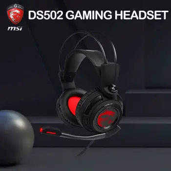 Ergonomické Káblové Hráč Slúchadlá MSI DS502 HERNÉ HEADSET LED S Mikrofónom RGB zníženie hluku HiFi 7.1 Pre Notebook PC Gamer