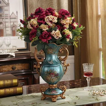 Európskom Štýle V Americkom Štýle Vintage Živice Váza Kvet Usporiadanie Súd Obývacia Izba Dekorácie Svadobný Dar Tvorivé Stravovanie