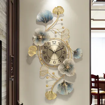 Extra Veľké Módne Luxusné Iron Art Hodiny Nástenné Závesné Moderné Kovové Obývacia Izba Hodinky Ruky Pokojnej Horloge Murale Domova