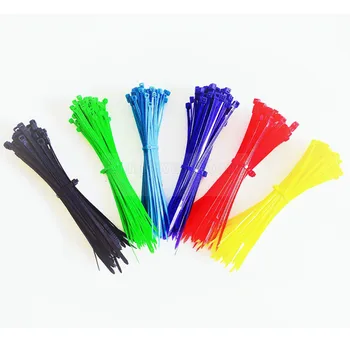 Farebné zväzkovače Plastové Drôtené Zip Väzby na Suchý zips, Self-locking Spojovací Kábel Elektrický Kábel Drôt Organizátor PVC nylon zväzkovače