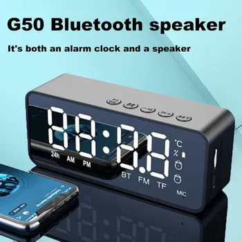 G50 Bezdrôtové Bluetooth Reproduktor s Mini Card Zrkadlo Alarm, Hodiny, Audio Kút Príjem K Hlasových pokynov Prenosné Budík Nové
