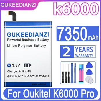 GUKEEDIANZI Náhradné Batérie K 6000 7350mAh Pre Oukitel K6000/K6000 Pro K6000Pro kontakty batérie + Bezplatné Nástroje