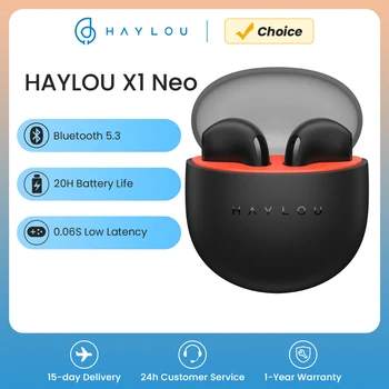 HAYLOU X1 Neo TWS Bluetooth 5.3 Slúchadlá 0.06 s Nízkou Latenciou 20H výdrž Batérie Ľahký Dotyk Ovládanie Bezdrôtových Slúchadiel Slúchadlá