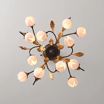 Izba Dekor Led Umenie Luster Prívesok Lampy, Svetelné Vianočné Dekorácie Antique Pink Tulipán Kvet Odtiene - Závesné Nouveau