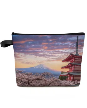 Japonsko Mount Fuji Cherry Blossom Make-Up Taška Puzdro Travel Essentials Lady Ženy, Kozmetické Tašky Wc Organizátor Skladovanie Peračník