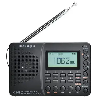 K-603 Tri Jazyky Displeja Prenosné FM Karty Digitálne Rádio HIFI Kvalite Zvuku Bluetooth 5.0 Rádio Pre Notebooky, Mobilné Telefóny