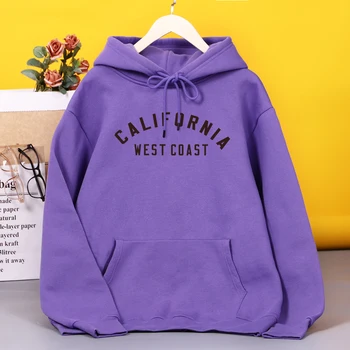 Kalifornia Západnom Pobreží List Tlač Ženy Mikina Jednoduchosť Bežné Hoody Módne Nadrozmerné S Kapucňou, Kvalitný Fleece Oblečenie