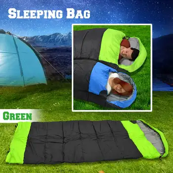 Kapucňou Spací Vak Outdoor Camping alebo Vnútorné Spánku s Cestovná Taška(Zelená) Spací vak Boxovacie vrece Núdzové spací vak Infla