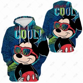 Kawaii Plný Tlače Minnie D Tlač Hoodie Žena s Kapucňou Mickey Mouse Ulici dámske Módne Oblečenie Gotický Y2k Dievčatá Oblečenie