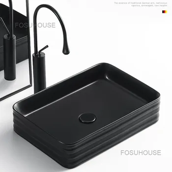 Keramické Umývadlá Matné Čierne Umývadlo home Jedného Povodia Tvorivé Kúpeľňa Umývadlá Nordic Luxusný Kuchynský Drez na Umývanie