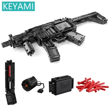 KEYAMI Vojenské Série Puška Zbraň K98 MP5 QBZ95 M4 Desert Eagle Zbraň, Pištoľ Stroj Môže Strieľať Guľka Tehly Hračky zbraň
