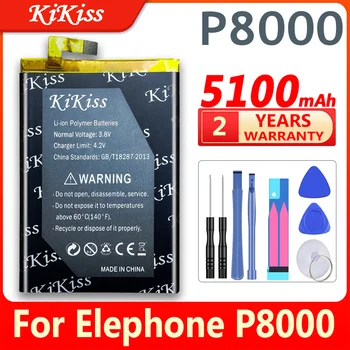  KiKiss Batérie 5100mAh Pre Elephone P8000 Batérie Vysokej Kvality Telefón Nahradenie Batterie Pre Elephone P8000